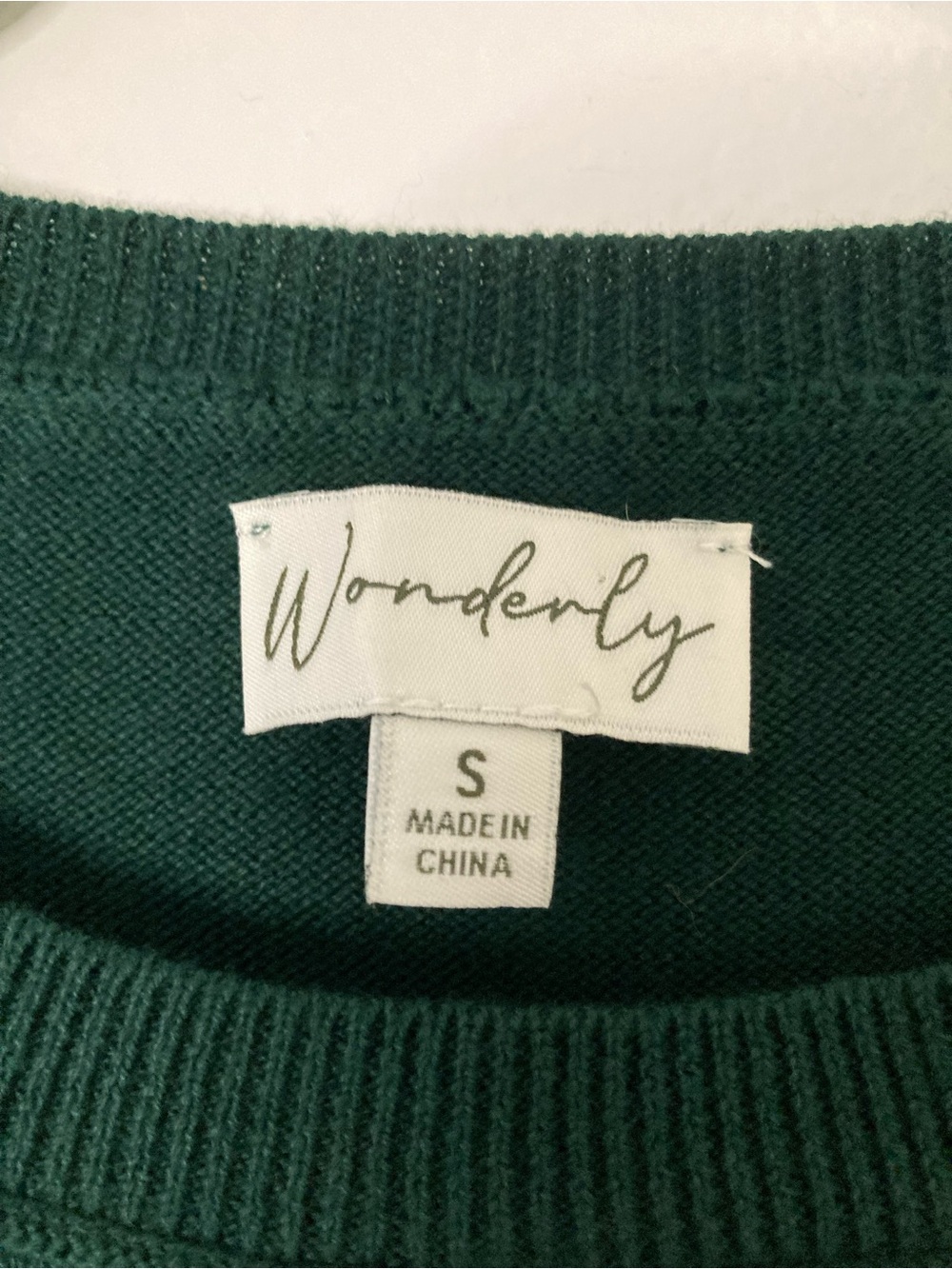 Wonderly Forest Green Crewneck Pullover Sweater Size S - Picture 2 of 6